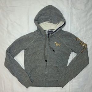 Pink Dark gray Peace Sign Hoodie